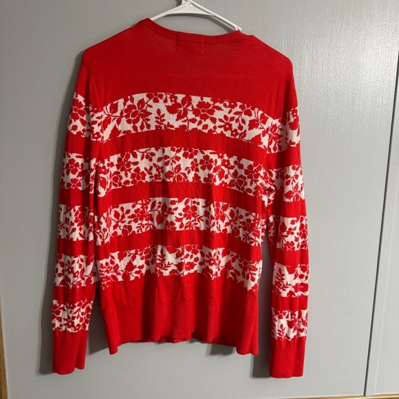 Lands’ End Women’s Vibrant Red Cardigan Size Large - Picture 3 of 9